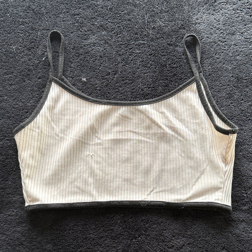 SHEIN Black and Cream Textured Top